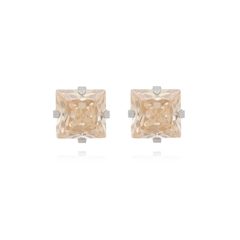 Brinco Quadrado Aço304 Inoxidável Zirconia 6mm na internet