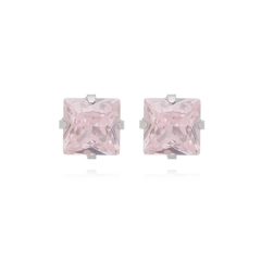 Brinco Quadrado Aço304 Inoxidável Zirconia 6mm - comprar online