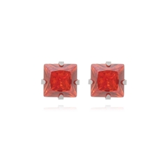 Brinco Quadrado Aço304 Inoxidável Zirconia 6mm - loja online