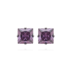 Brinco Quadrado Aço304 Inoxidável Zirconia 6mm na internet