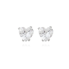 Brinco Coração Aço304 Inoxidável Zirconia 4mm - comprar online
