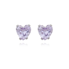 Brinco Coração Aço304 Inoxidável Zirconia 3mm - loja online