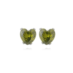 Imagem do Brinco Coração Aço304 Inoxidável Zirconia 3mm