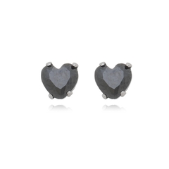 Brinco Coração Aço304 Inoxidável Zirconia 3mm