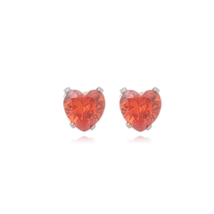 Brinco Coração Aço304 Inoxidável Zirconia 3mm - loja online