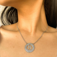 Corrente Aço Inoxidavél Zirconia Signo Peixes - comprar online