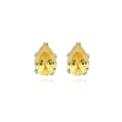 Imagem do Brinco Gota Aço304 Inoxidável Zirconia 8mm
