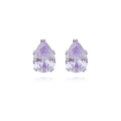 Brinco Gota Aço304 Inoxidável Zirconia 5mm