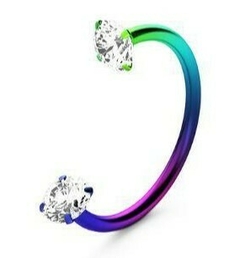 Piercing Ferradura Titanio C/Pedra Redonda - loja online