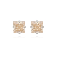 Brinco Quadrado Aço304 Inoxidável Zirconia 8mm - loja online