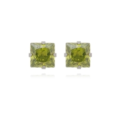 Brinco Quadrado Aço304 Inoxidável Zirconia 7mm - loja online