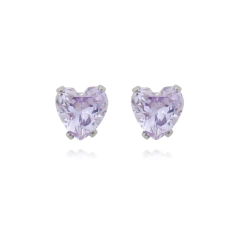 Brinco Coração Aço304 Inoxidável Zirconia 7mm - AUTHENTIC EVOLUTION COMERCIO ATACADISTA E VAREJISTA DE PEDRAS PRECIOSAS LTDA