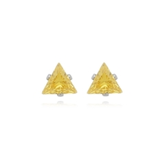 Brinco Triangulo Aço304 Inoxidável Zirconia 4mm - loja online