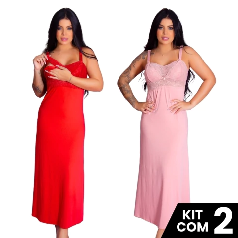 kit 2 Camisola Longa Amamentação Com Recorte Lateral Sensual Prática Confortável - comprar online