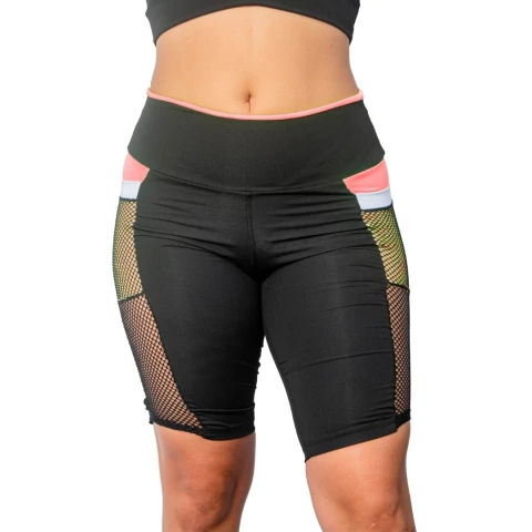 Bermuda Fitness Com Detalhe em Arrastão e Bolso Lateral Acadêmia Confortável Boa Elasticidade Design Moderno - loja online