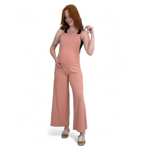 Macacão Com Alça de Amarrar Amamentação Canelado Confortável Prático Moda Gestante - Surreal Lingerie: Roupas para Gestantes, Amamentação e Lingeries
