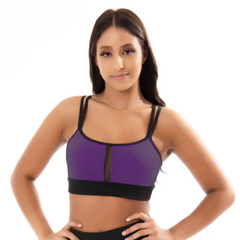 Top Fitness Suplex Detalhe em Tela Frontal Confortável Roupa de Academia Feminino Design Moderno - Surreal Lingerie: Roupas para Gestantes, Amamentação e Lingeries