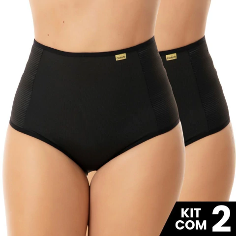Kit 2 Calcinhas Cinta Cós Alto 17 Cm Confortável Ajuste Perfeito Suplex Modeladora Compressão Modela o Corpo na internet