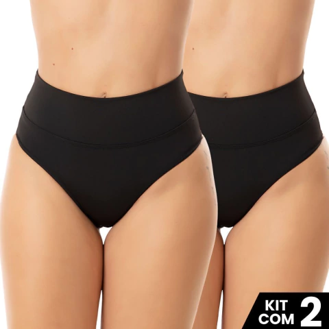 Kit 2 Calcinhas Cós Alto Suplex Feminina | Lingerie Confortável, Modeladora, Sem Marcação, Roupa Íntima Dia a Dia, Plus Size e Básica na internet
