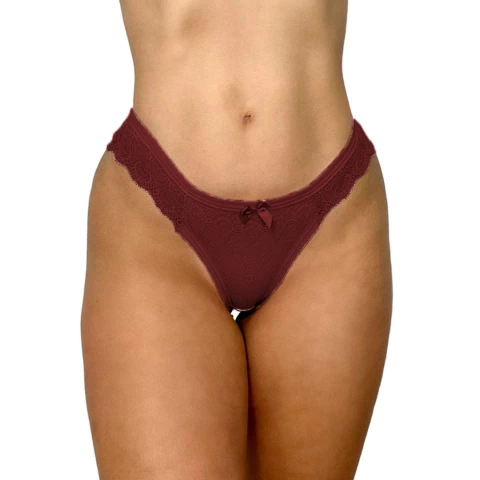 Calcinha Sexy De Microfibra Com Renda Confortável Fio Duplo Charme na internet
