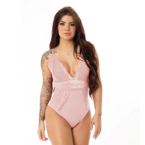 Body Sexy Luxo Detalhes Em Renda Alça Cruzada Nas Costas Sem Bojo Lingerie Sensual Feminino - Surreal Lingerie: Roupas para Gestantes, Amamentação e Lingeries