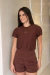 T-shirt Casual Coffee Feminina na internet