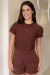 T-shirt Casual Coffee Feminina