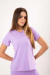 T-shirt Casual Lilás Feminina