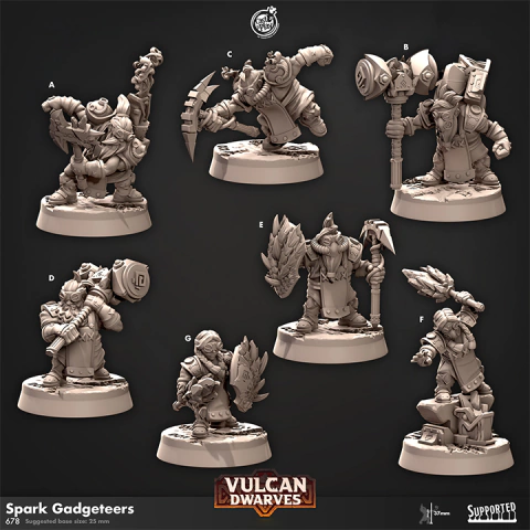 Engenhoqueiro da Fagulha - Anão Inventor, Artífice, Construtor | Miniatura 3D para RPG de mesa