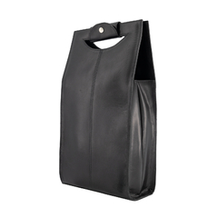 Bolsa de piel para dos botellas de vino con asa. - comprar en línea