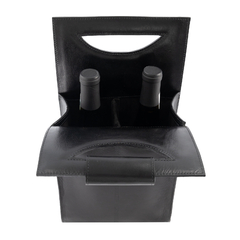 Bolsa de piel para dos botellas de vino con asa. en internet