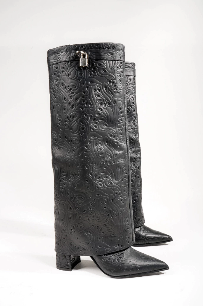 Bota Cuero Berdier - cuero negro grofado