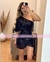 MINI DRESS UNA MANGA LENTEJUELA (GY2170) - tienda en línea