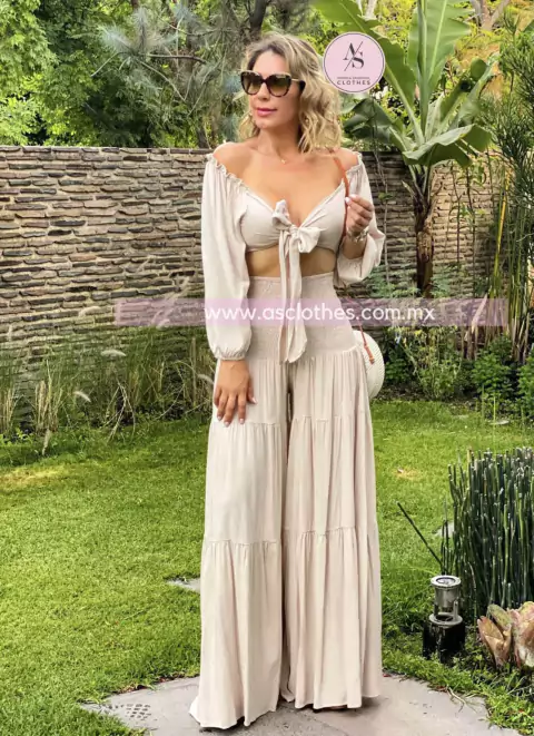 CONJUNTO PATA ELEFANTE TIPO LINO C3154 - comprar en línea