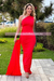 MAXI DRESS UN HOMBRO ESCOTE DRAPEADO ESPALDA TELA CRUZADA C4839 - tienda en línea