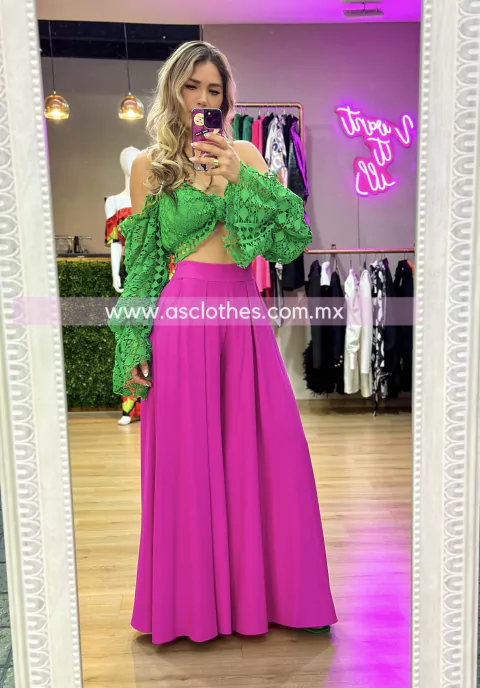 PANTALON PATA DE ELEFANTE CON BOLSAS