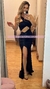 MAXI DRESS OPEN WAIST BRILLOS ABERTURA EN PIERNA C4718 en internet