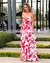 MAXI DRESS RUFFLES FLORAL PRINT (CD18161)