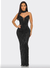 MAXI DRES STRAPLE DE PEDRERIA CON GARGANTILLA