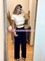 PANTALON DE VESTIR CON CINTURA BLANCA - tienda en línea