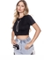 BLUSA CROP CON CORBATA PIEDRAS