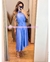 VESTIDO MIDI CUELLO TABLONES CON LAZO RVD1446 en internet
