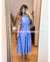 VESTIDO MIDI CUELLO TABLONES CON LAZO RVD1446 - tienda en línea