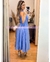 VESTIDO MIDI CUELLO TABLONES CON LAZO RVD1446 - comprar en línea