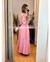 MAXI DRESS MAGA LARGA ESCOTE CRUZADO TABLONES Y CINTO - comprar en línea
