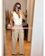 PANTALON DE VESTIR CON CINTURA BLANCA