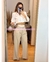 Imagen de PANTALON DE VESTIR CON CINTURA BLANCA
