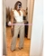 PANTALON DE VESTIR CON CINTURA BLANCA - comprar en línea