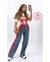PANTALON MEZCLILLA LINEAS BLANCAS COMBINADO COLOR - Asclothes
