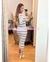MIDI DRESS TEJIDO A RAYAS - Asclothes